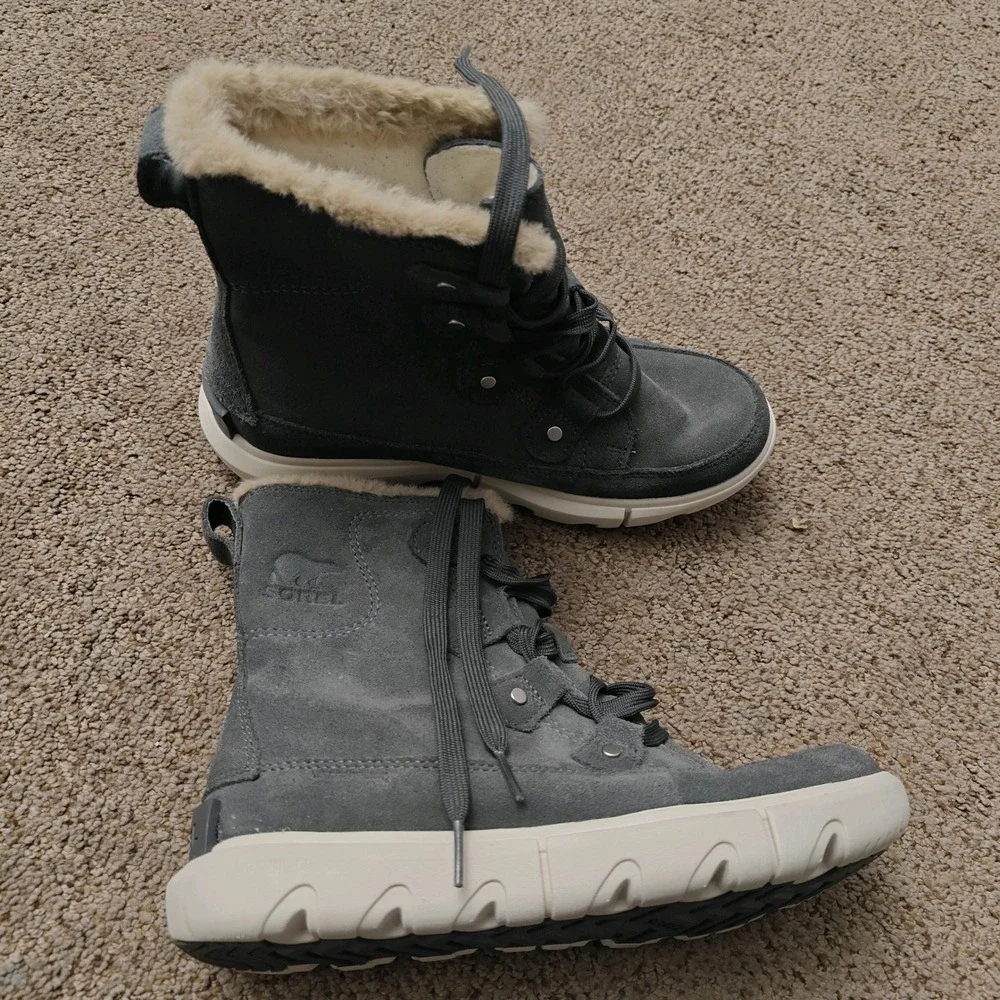 Sorel Ona Rmx Glacy WP Waterproof Suede Winter Boots Grey Women 6.5 NL5031-028